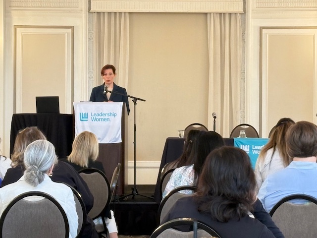 Dr. Tiffany Masson speaking at Leadership Women in Atlanta